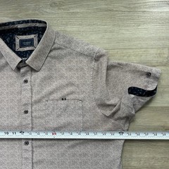 7 Diamonds 4 Way Stretch Mens Medium Static Print Performance Button Up SMJ 7034