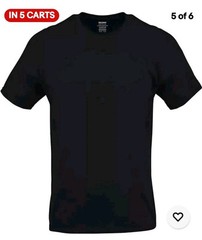 Gildan (6-pack) Black Solid Ultra Cotton Short Sleeve Blank Tee T-Shirt S-XL