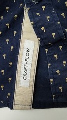 Craft + Flow Voyage Palm Trees Pattern Button Down Collared Navy Shirt Men’s XL