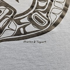 Vintage Native Northwest Indigenous Art T Shirt Size XL Blue Native Origins 90s