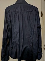 WRK Work Rest Karma Mens Solid Stretch Slim Fit Dress Shirt Navy Blue 15.5 34/35