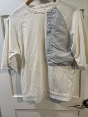 ZARA Colorblock Crew Neck Short Sleeve Jersey Cotton T-Shirt White/Gray 13-14