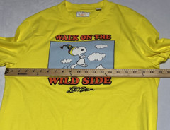 LL Bean X Peanuts Walk on the Wild Side T Shirt Medium Snoopy Snow Mountains