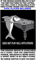BE AFRAID BE VERY AFRAID Skull Skeleton Girl Billiards Pool Player T-shirt