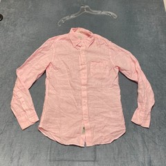 J.Crew Irish Linen Shirt Mens Small Light Pink Chest Pocket Slim Fit Button Down