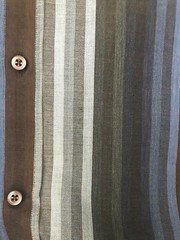 Thomas Dean Shirt Top Medium Button Down Long Sleeve Stripe Blue Brown New $110