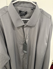 Jones New York Slim Fit 3XL Gray Dress Shirt Long Sleeve Collared Button Point