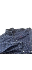 Ralph Lauren Men’s M Blue Plaid Cotton Woven Custom Fit Long Sleeve Button-Up