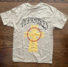 NEW PLEASURES NOW Unisex M Celtic Cross / Vegan Cross SS T-Shirt Tan 100% Cotton