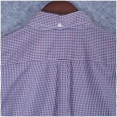 Gustin Purple Gingham Cotton Button Down Shirt Large USA Made Classic Fit
