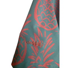 Chubbies Pineapple Print Performance Polo Shirt Men 2XL Aqua Pink Golf Casual