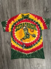 Liquid Blue Lithuania Basketball Team 1996 Tie Dye Skeleton Dunk Tee Large 21×25