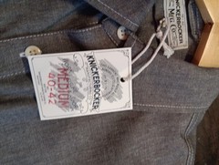 Knickerbocker NYC Chambray Work Shirts GREY Made In USA New With Tag Medium