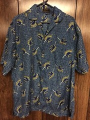 Cascade Men’s Size Large Blue Patterned Short Sleeved Shirt Pre-Owned