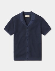 🧡*NWT*The Normal Brand Robles Birdseye Knit Camp Cotton Button Up Men’s Size L