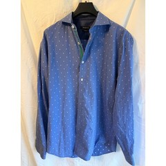 Bugatchi Shaped Fit Blue Micro Check Embroidered Button Down Shirt JS4232L41S