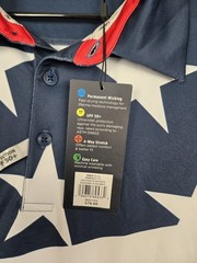 Walter Hagen Golf Polo Men’s Large American Flag USA Star Stripe NEW NWT