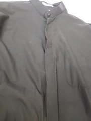 D’ amante Banded Collar Hidden Button Down Shirt Black