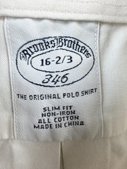 Brooks Brothers 16 2/3 Button-Down Slim Non-Iron Cotton Ivory Solid Pocket Men