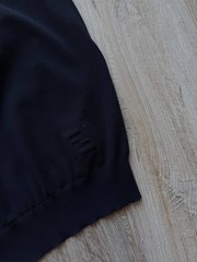 Fendi Roma FF Logo Patch Navy Wool Knit Polo Shirt Men’s IT 50 Made in Italy