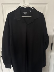 Van Heusen Studio No Iron Stain Shield Black Dress Shirt 3XL 55/45 Cotton Poly