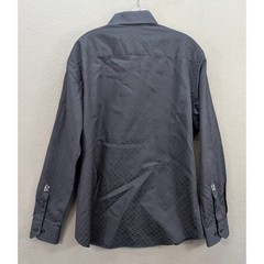 Bugatchi Uomo Geometric Jacquard Button Down Long Sleeve Shirt Men’s Large Black