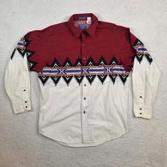 Pendleton Woolen Mills Button Up Shirt Aztec Southwest 100% Cotton Men’s Size L