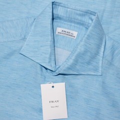 Fray NWT Lione Casual Button Down Shirt Size Medium in Blue Cotton/Silk/Linen