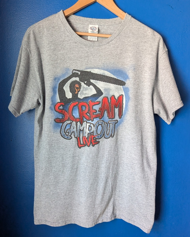 SCREAM CAMPOUT LIVE Medium Graphic Horror Movie T-Shirt, Tee – Free Shipping
