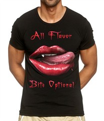 BITE OPTIONAL True Blood Vampire Teeth Exclusive Black T-shirt Adult & Ladies