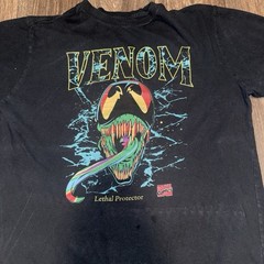 Marvel Venom Lethal Protector Black Graphic Print Crew Neck T-Shirt Men’s XL