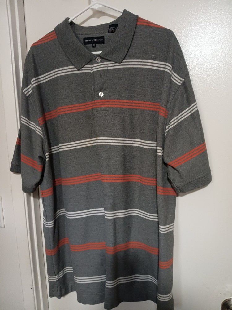SIEGFRIED & CO MENS PULLOVER POLO TYPE SHIRT SHORT SLEEVES GRAY SIZE 3X