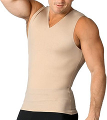 Insta Slim NUDE Men’s Compression Sleeveless V-Neck T-Shirt, US X-Large