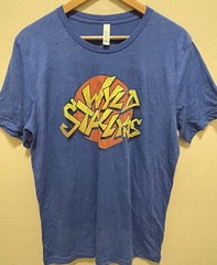 Wyld Stallyns Short Sleeve SS T-Shirt Bill & Ted LARGE LG L Blue **NEW**