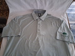 FootJoy Striped Polo Shirt Men’s 2XL St. Claire Golf Club Poly/Spandex Blend EUC