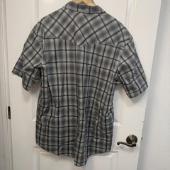 Pendleton Woolen Mills Men XL Gray Plaid Short Sleeve Button Front Western Shirt