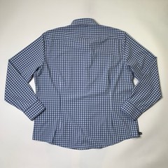 Mizzen + Main Shirt Men 2XL Blue Leeward Trim Fit No Tuck Dress Check Stretch