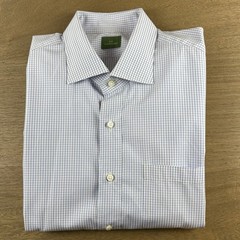 Sid Mashburn Shirt Mens Large L (17/34) Blue White Gingham Check L/S Button Down