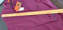 Walls Workers Flex Shirt Button Down Stretch Relaxed Fit Red Navy Mens XL/XXL?