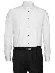 Gentlemens Collection Men’s Wing Tip Collar 1/4 inch Tuxedo Shirt – CLEARANCE