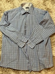Van Heusen Air Regular Fit Stretch Men’s Dress Shirt Blue 16 1/2 31/33