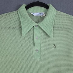 Vintage Penguin Munsingwear Grand Slam Mesh Polo Men XL Green Golf 60s 70s