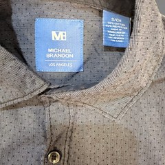 Michael Brandon Button Down Shirt Small Mens Long Sleeve Micro Dot Blue
