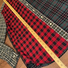 Chaps Multi-Plaid Colorblock Patchwork Shirt Men’s L Red Green Black Christmas