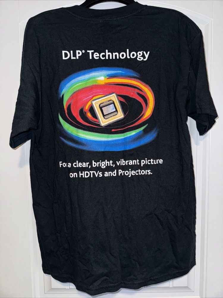 Texas Instruments DLP Instruments Promo T Shirt Y2K Large Black