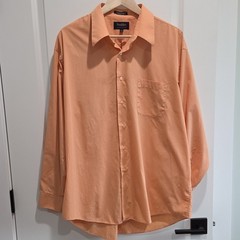 Peebles Executive Collection Solid Dress Shirt XL 17-17.5 34/35 Orange