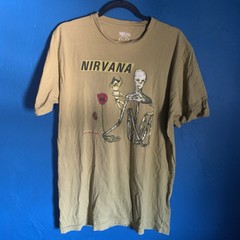 Nirvana Incesticide Green Shirt Adult Size Large 19×25.5 100% Cotton Tagless