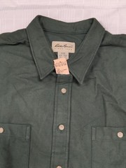 Vintage Eddie Bauer Chamois Button Down Shirt Mens XXL Hunter Green NWT