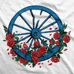 GRATEFUL DEAD-BERTHA WHEEL & ROSES-2 Side LONG SLEEVE SHIRT S-M-L-XL-XXL Garcia