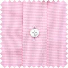 Men High Open Button Down Collar Buttonless Pink Houndstooth Formal Events Shirt
